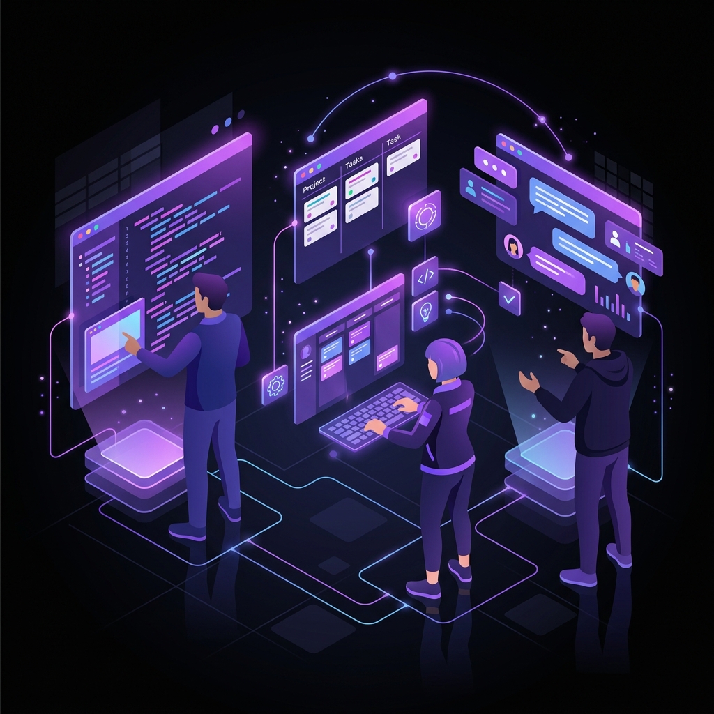 Builders collaborating on GitSyn